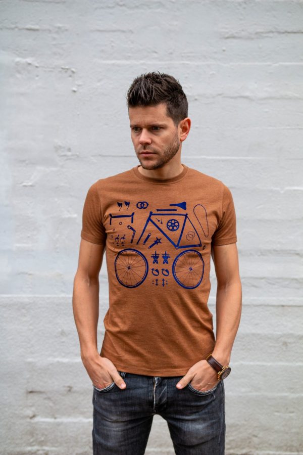 T-shirt bruin pieces bicyclette