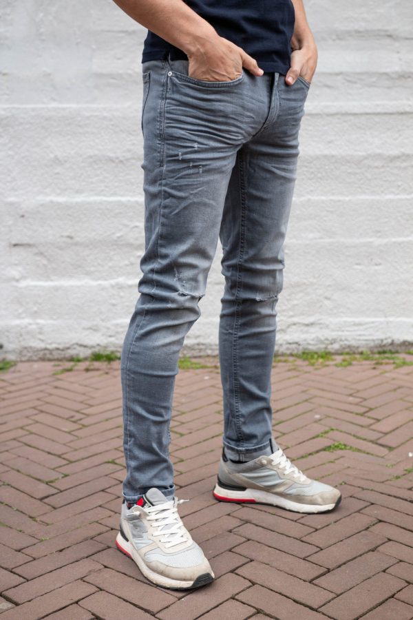 stretch jeans grijs zijkant