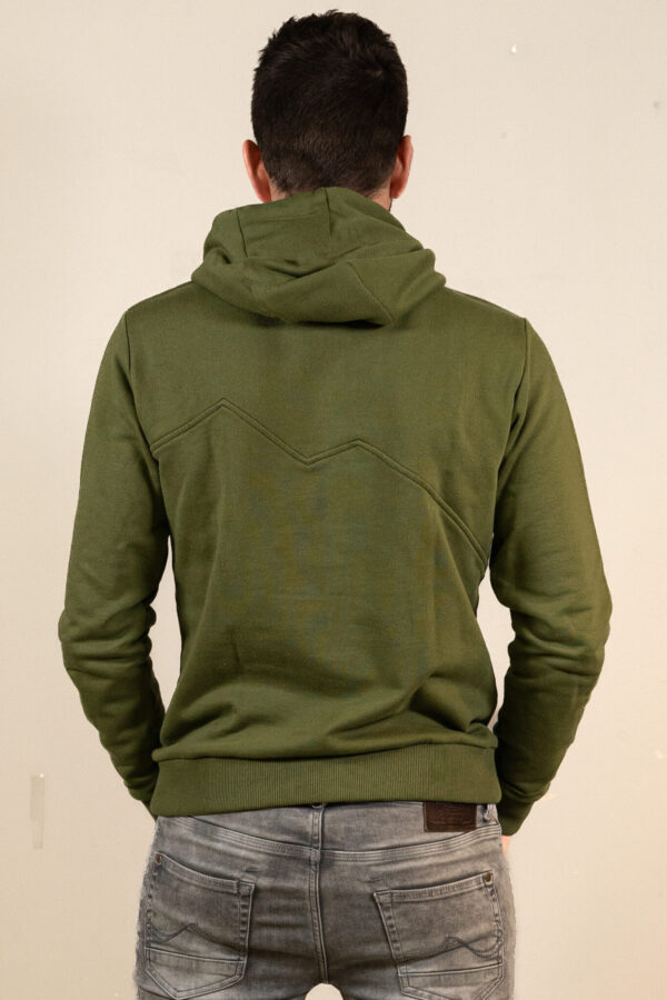 Le patron grimpeur hoodie groen achterkant