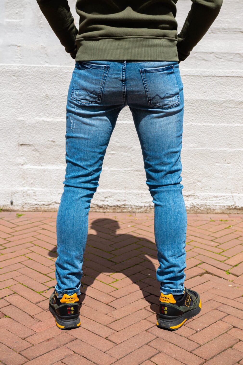 Stretch Jeans Lichtblauw, Slim Fit, Kapotte Stukjes