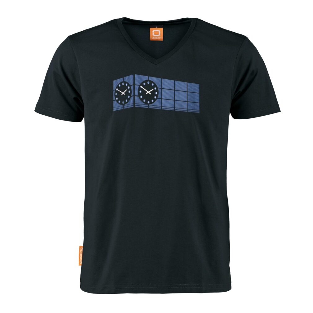 Okimono T-Shirt Heren, Zwart, Klokgebouw 01:50 AM