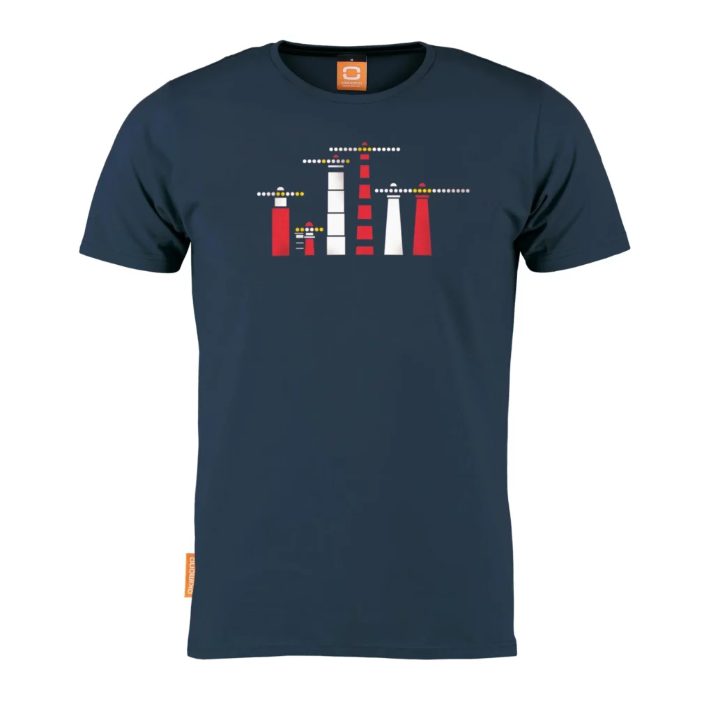 Okimono T-shirt Heren, Donkerblauw, Lichtsignalen