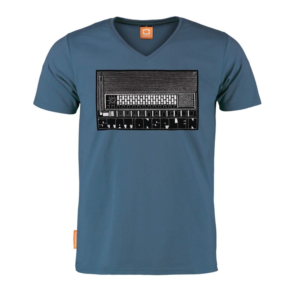 Okimono T-shirt Heren Blauw, Stationsplein