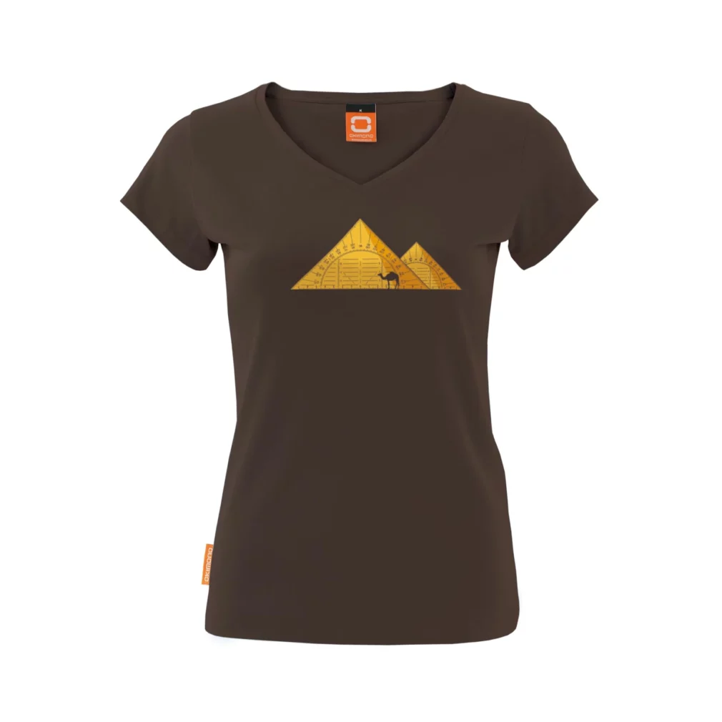 Okimono T-shirt Dames Bruin, Cheopsdriehoek