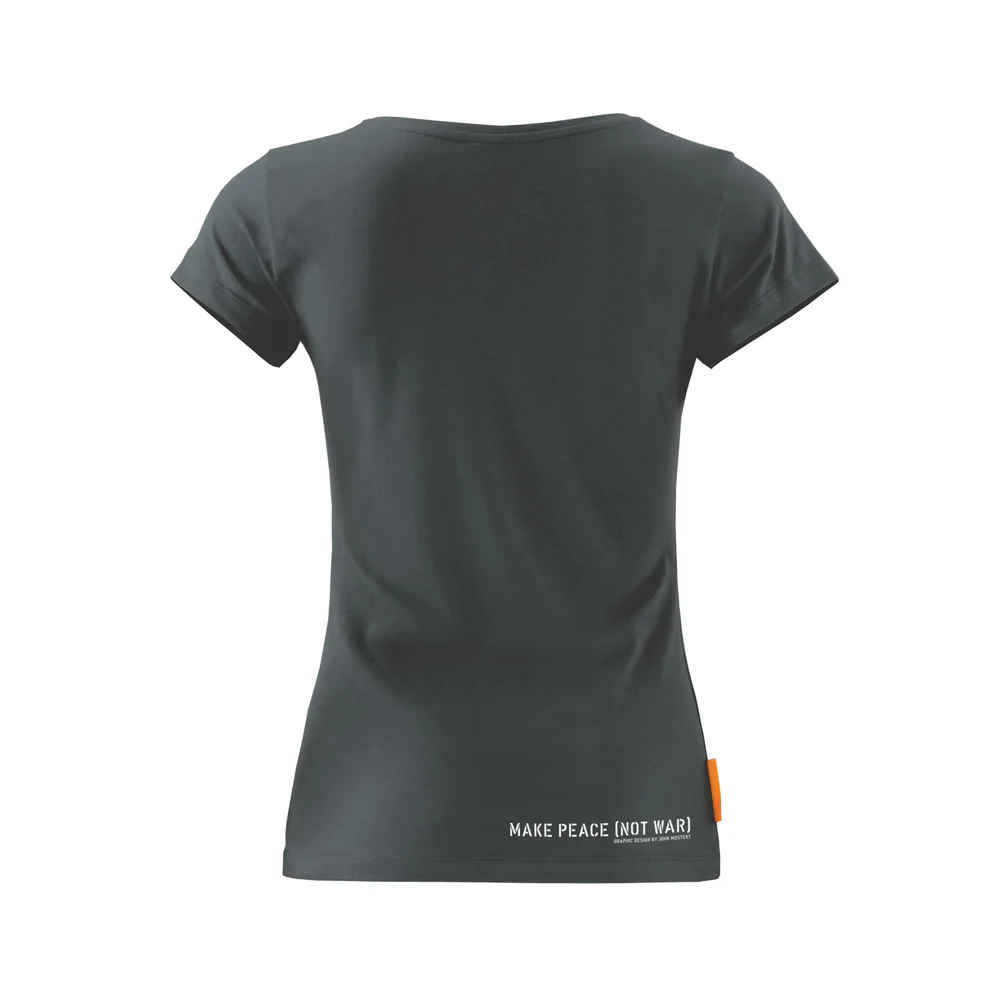 Okimono T-shirt Dames, Grijs, Make Peace Not War