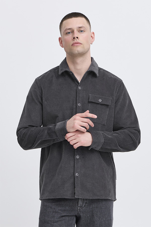 Blend Overshirt Rib Donkergrijs