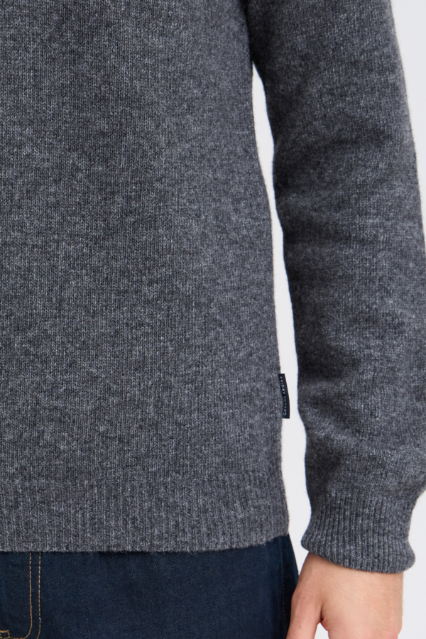 Casual Friday Zipper Sweater Wool Grey Dichtbij