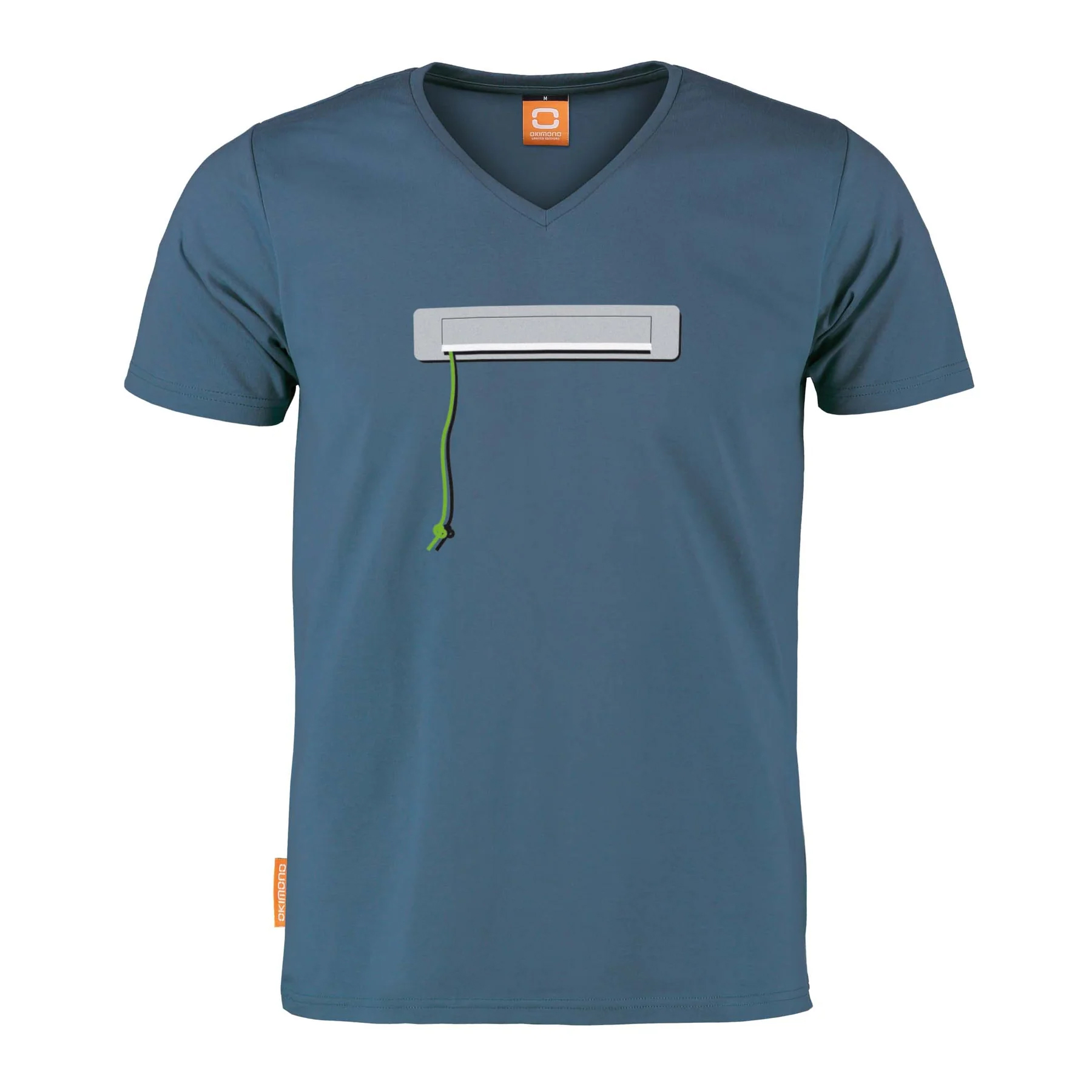 Okimono, T-shirt Heren, Blauw, Touwtje van Jan