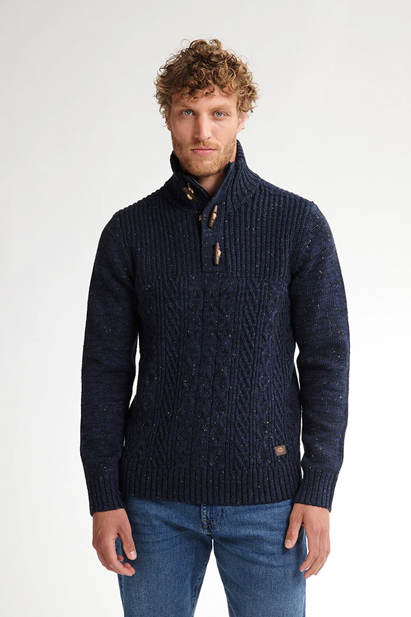 Petrol Sweater Houtje Touwtje Donkerblauw