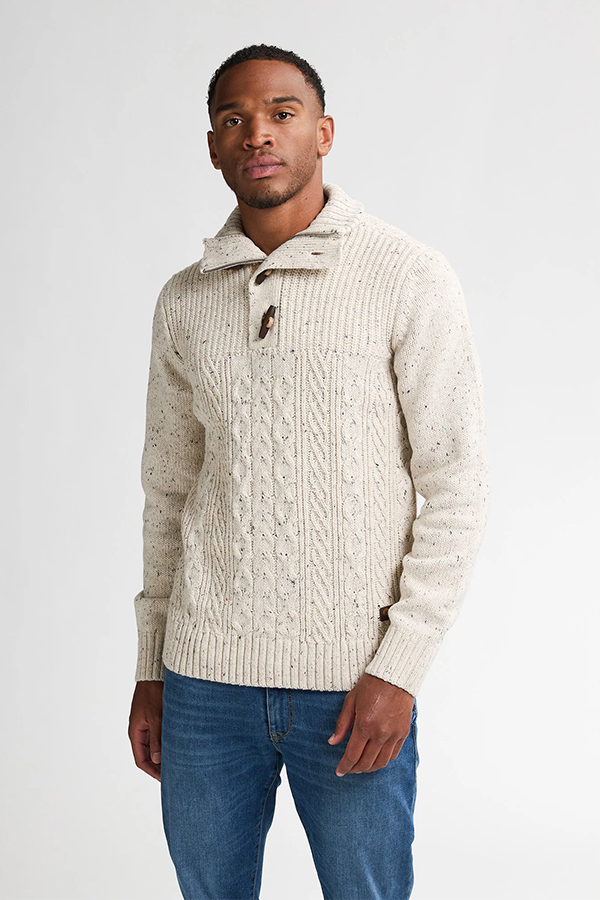 Petrol Sweater Houtje Touwtje Creme