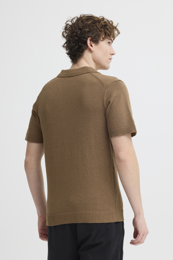 Casual Friday Knit Polo Doorgeknoopt Bruin