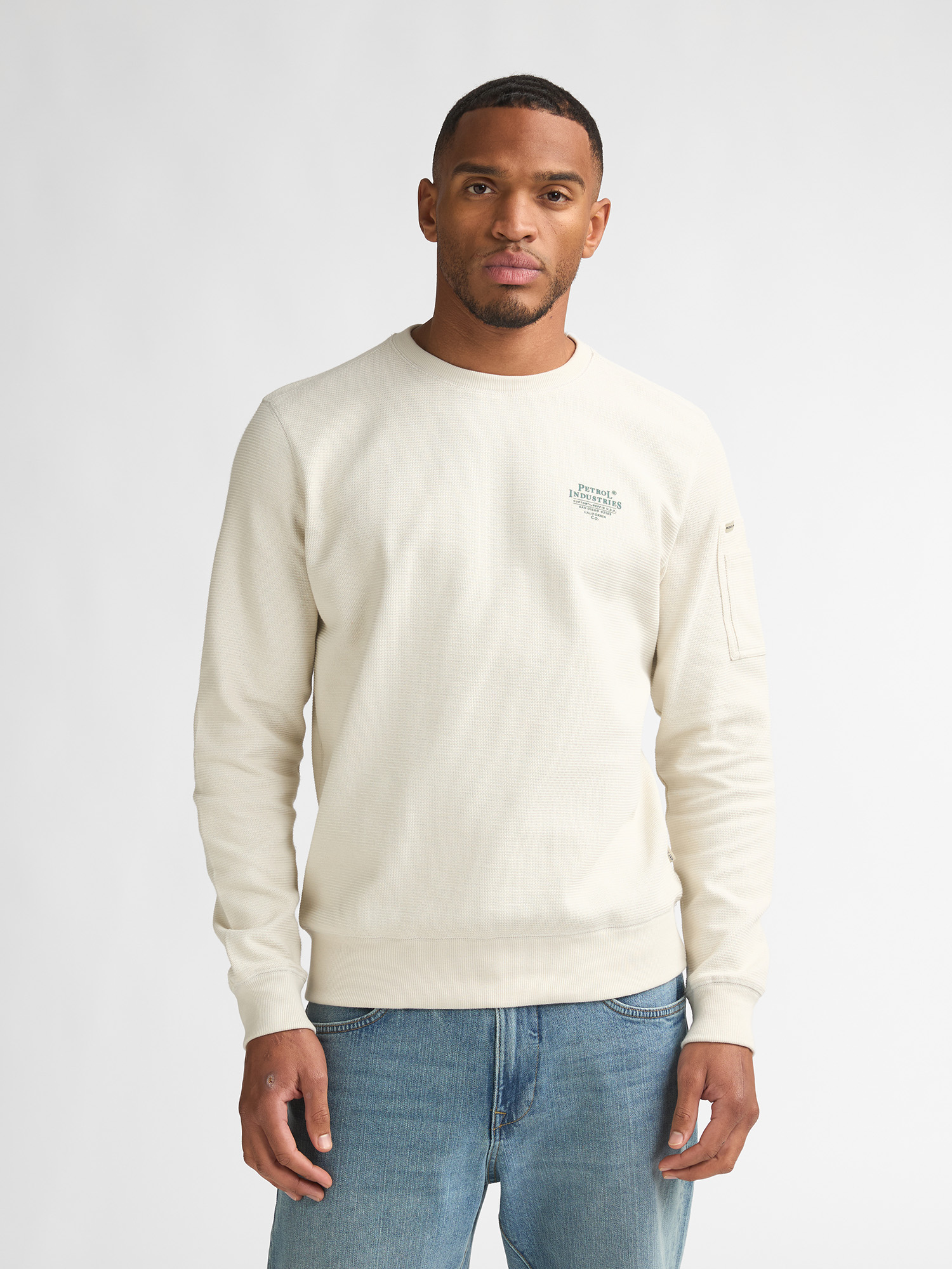 Petrol crewneck sweater seashell