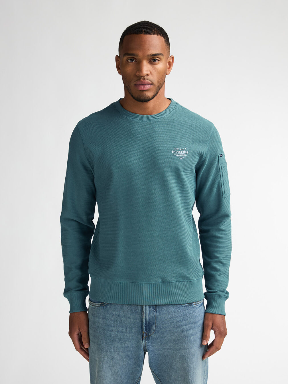 Petrol Crewneck Sweater Oil Green