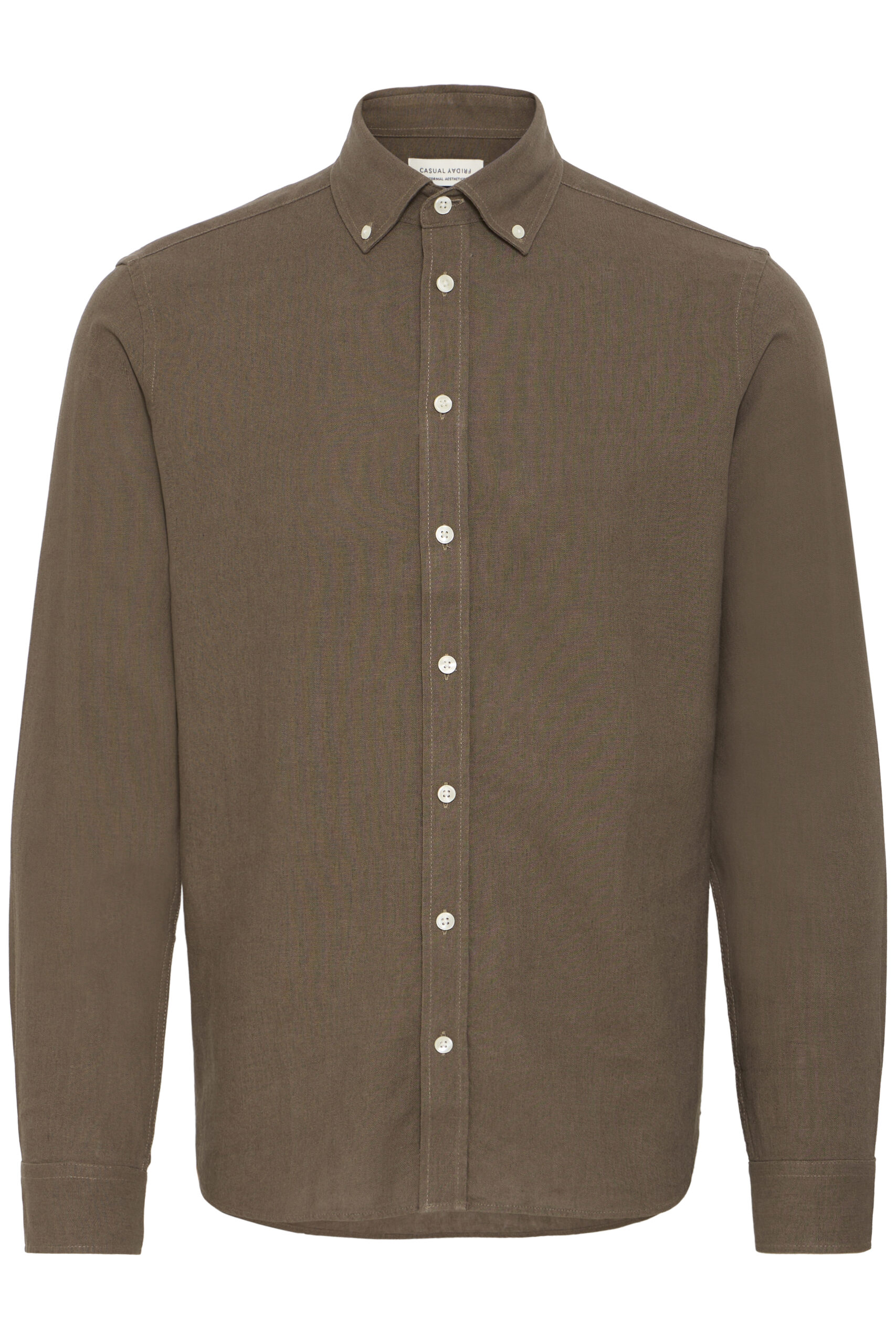 Casual Friday Blouse Katoen Viscose Bruin