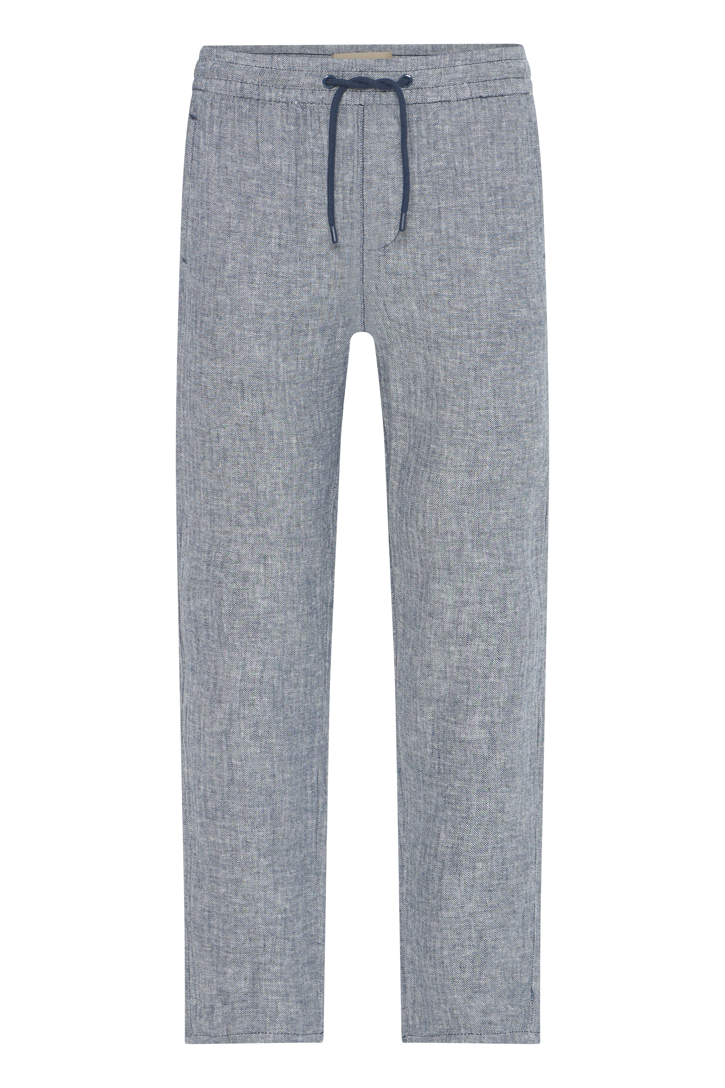 Blend Broek Linnen Katoen Blauw