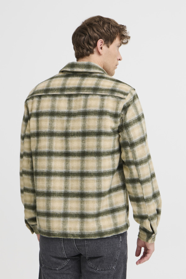 Blend Overshirt Ruit Groen Beige Zacht