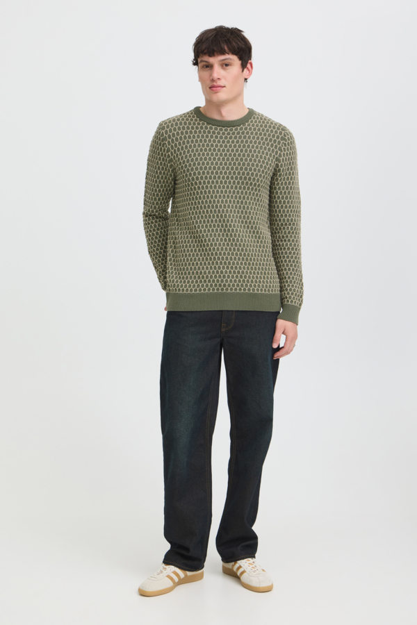 Blend Sweater Boogjes Motief Groen