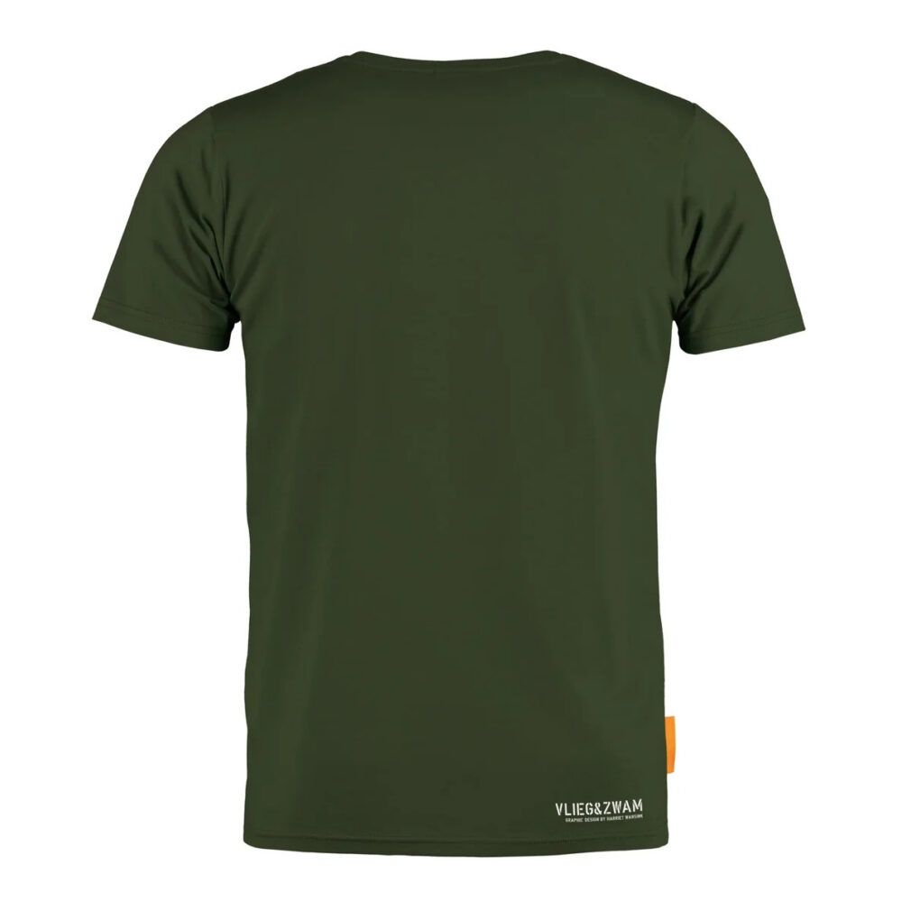 Okimono, T-shirt Heren, Groen, Vlieg&Zwam