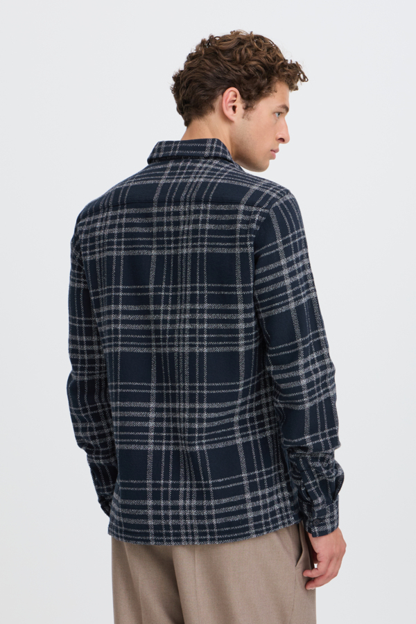 Casual Friday Blouse Katoen Geruit Donkerblauw