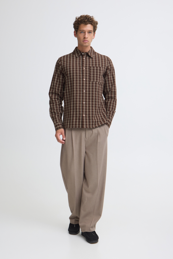 Casual Friday Blouse Geruit Bruin Beige