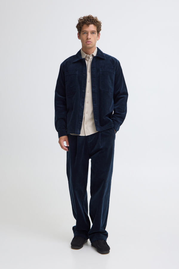 Casual Friday Overshirt Rib Donkerblauw