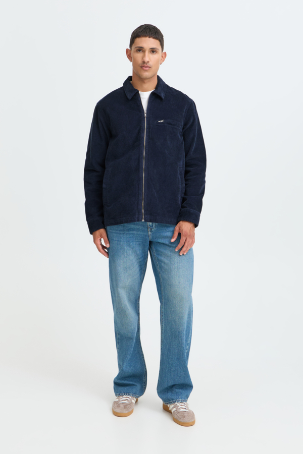 Blend Rib Jack Donkerblauw Rits