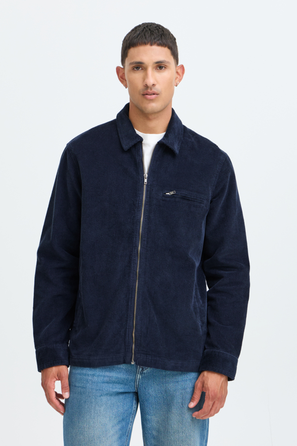 Blend Rib Jack Donkerblauw Rits