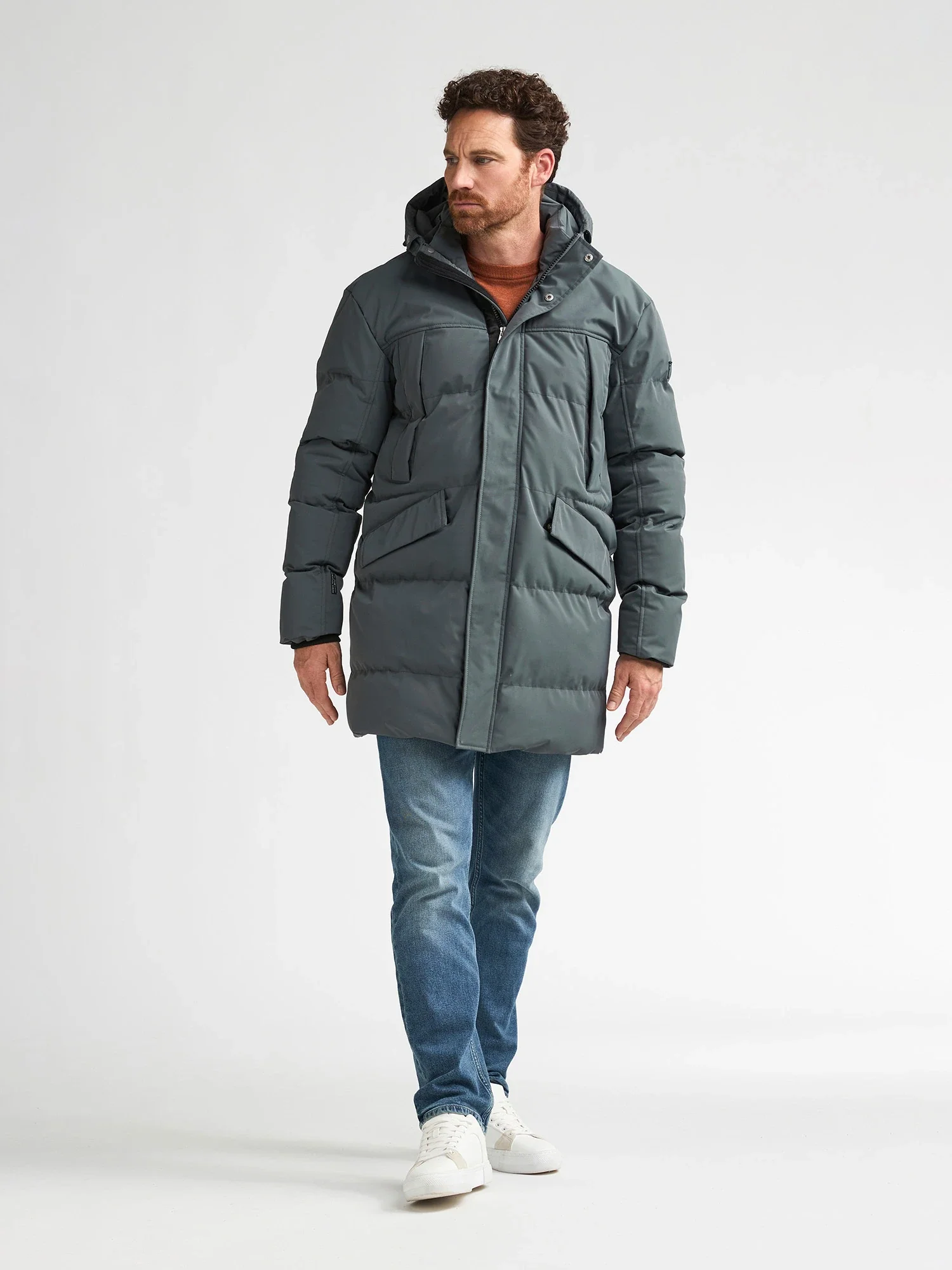 Petrol Winterjas Lang Gewatteerd Steel Green
