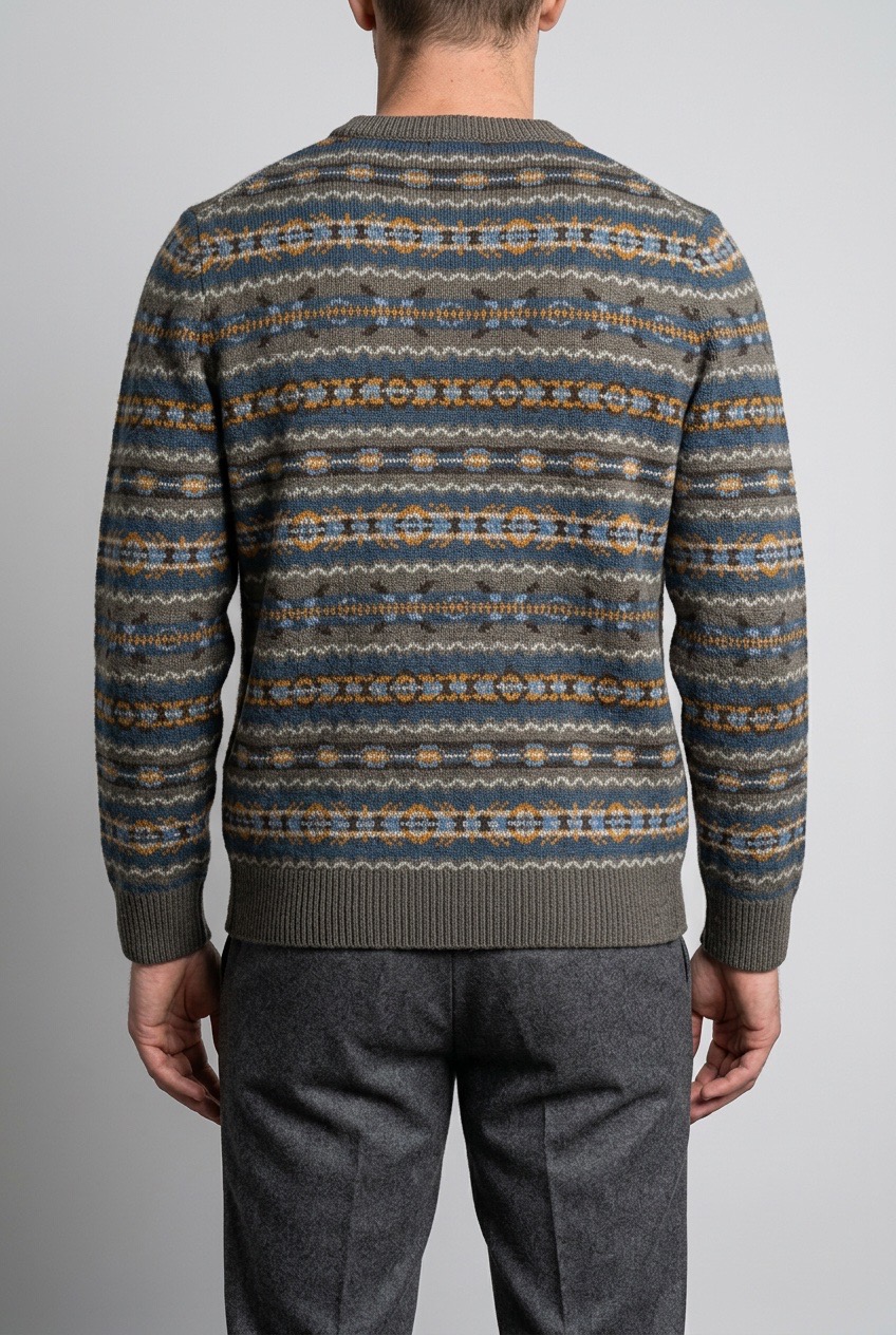 Petrol Sweater Patroon Multicolor